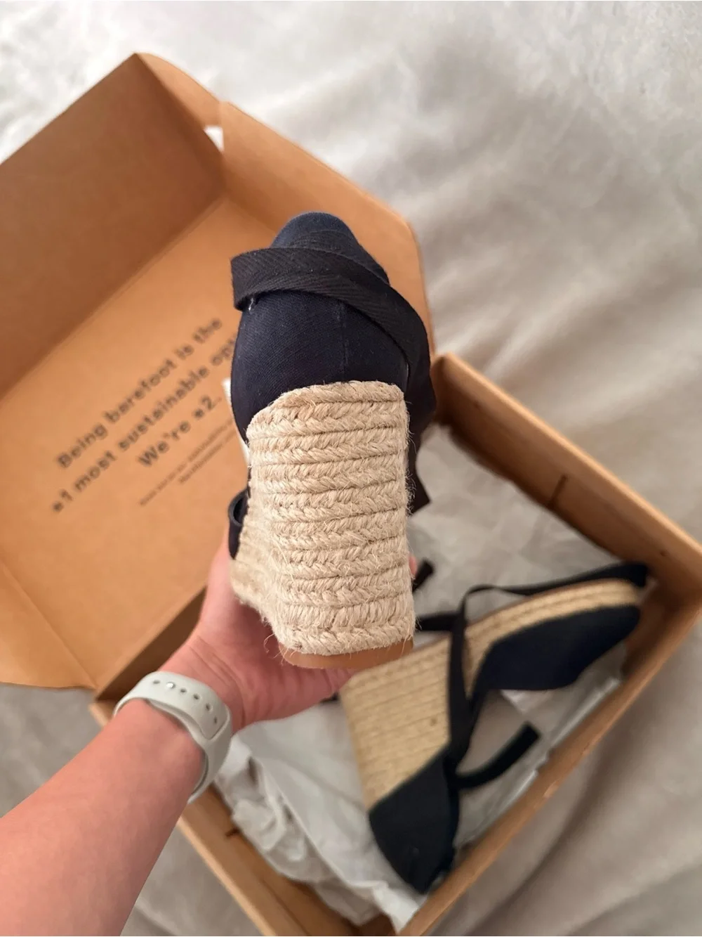 Reformation Black Espadrille Wedge Sandals